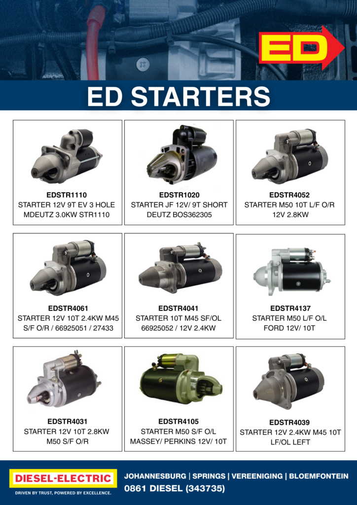 ED Starters available from Diesel-Electric Automotive